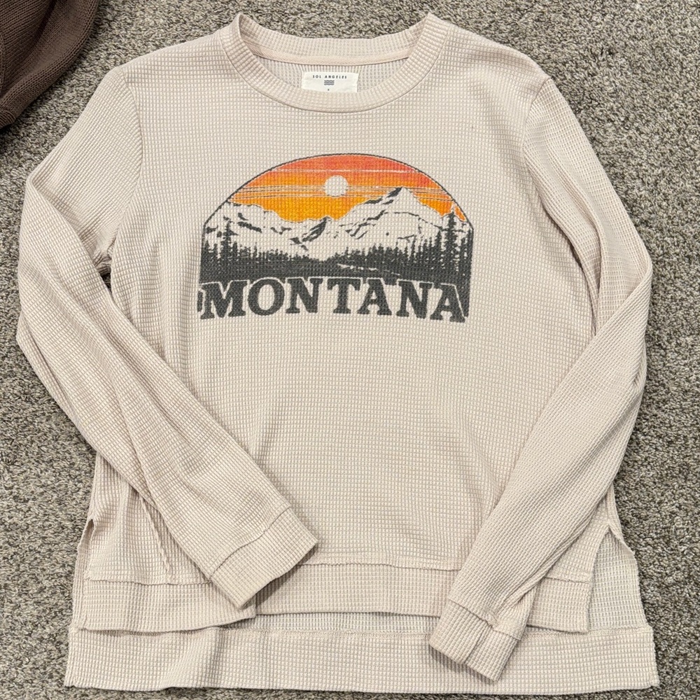 Sol Angeles Cream Waffle Knit Montana top